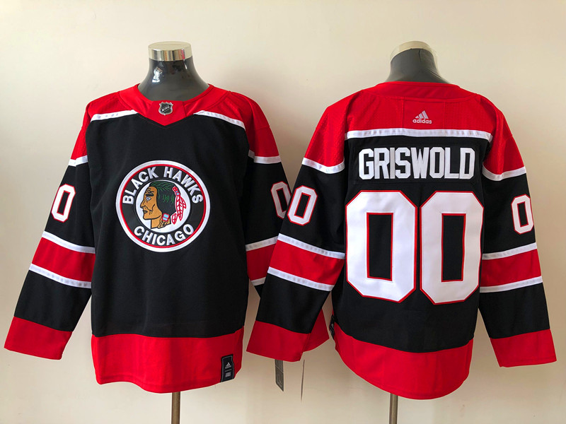 Men's Chicago Blackhawks Clark Griswold #00 Christmas Vacation Black Breakaway Jersey
